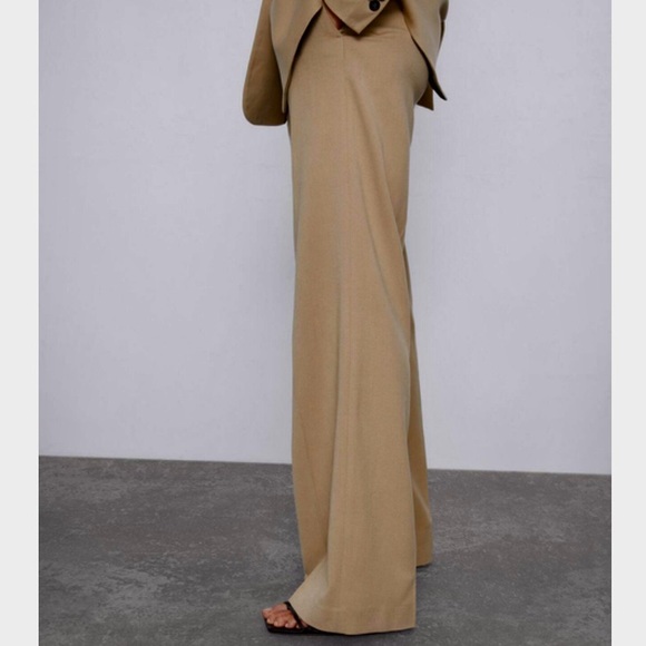 Zara Wide Leg Relaxed fit Trousers size small in Camel Color - Picture 5 of 14